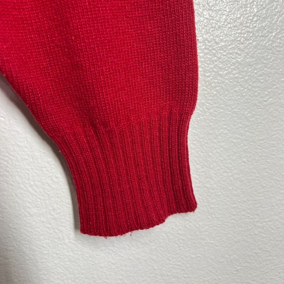 Pringle of Scotland Red‎ Sweater 100%  US Large 40 Super Fine Wool V-Neck Red - Picture 9 of 12
